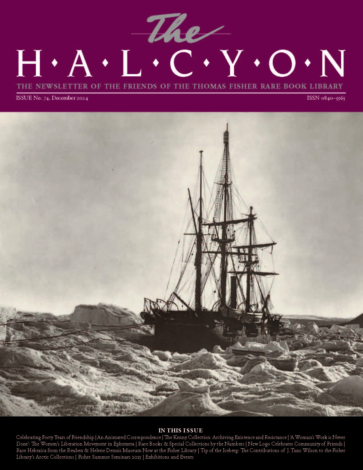 Image of a ship from the first page of the December 2024 issue of the Halcyon