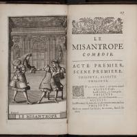 Frontpiece and title page of Misanthrope by Moliere