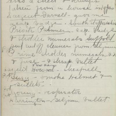 Page from Wenonah Durant notebook