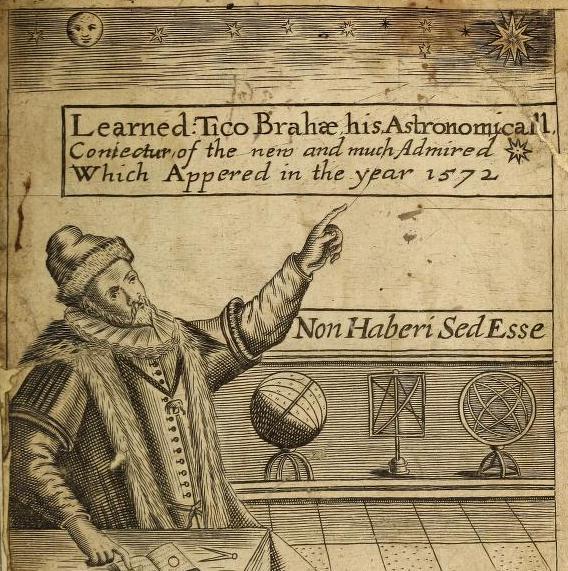 Page from Brahe's book about supernovas