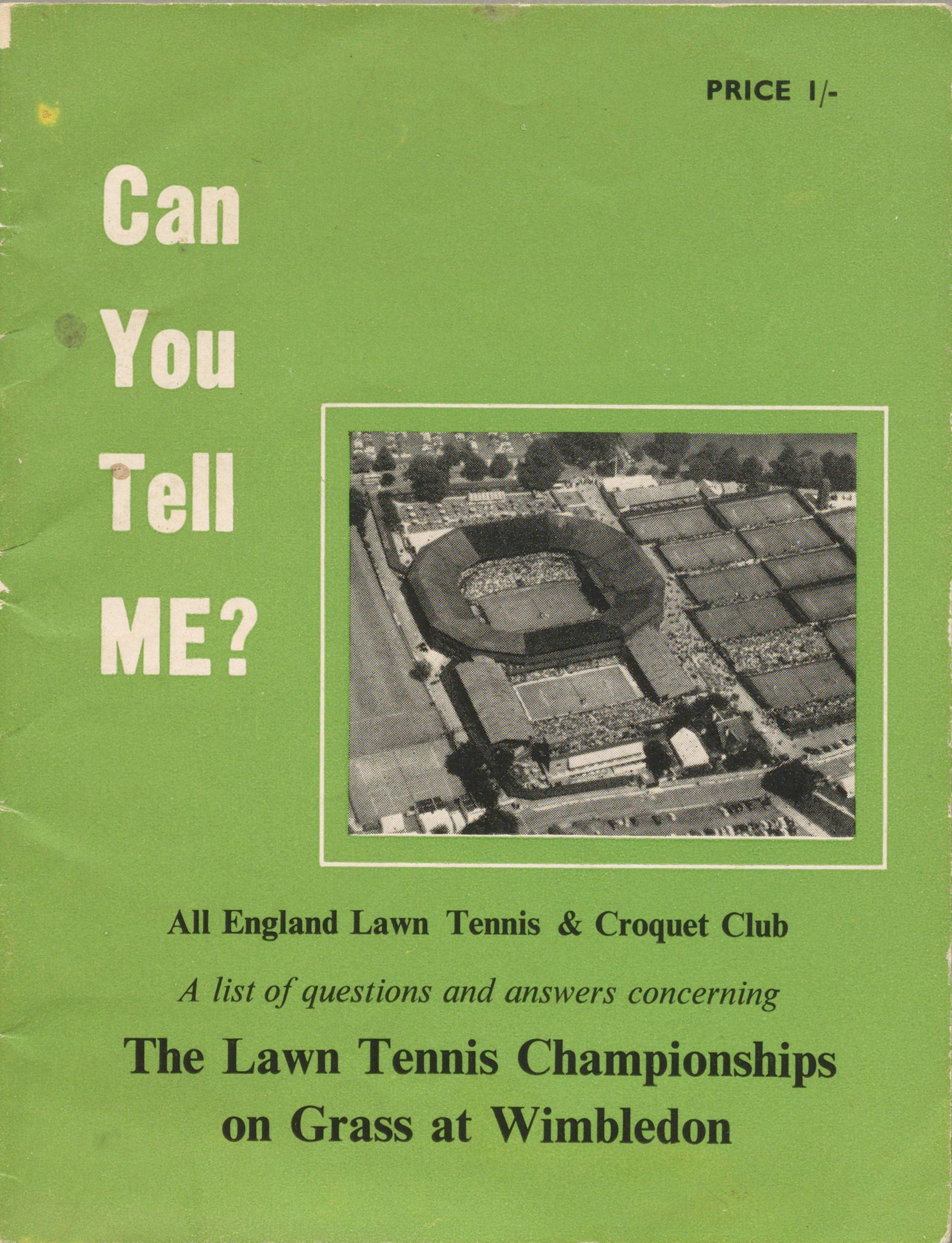 Pamphlet about the Wimbledon tennis tournament