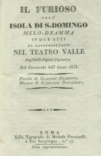 Image of title page for Donizetti's Il Furioso