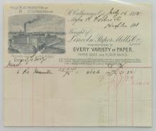Billhead of the Lincoln Paper Mills